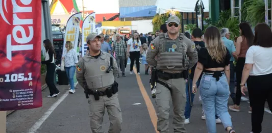 Presença constante da Brigada Militar garantiu a segurança no primeiro final de semana da Festa (Foto: Alvaro Pegoraro)